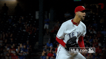 excited texas rangers GIF by MLB