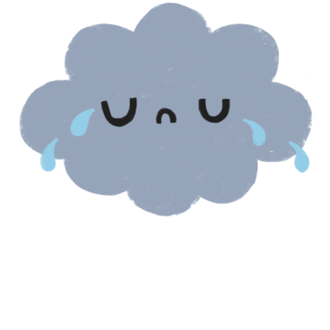 cartoon sad rain cloud