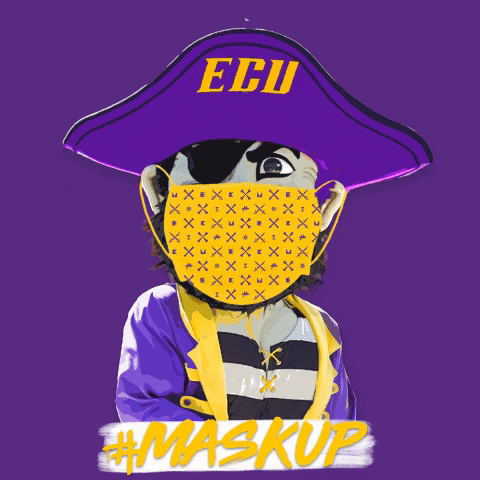 East Carolina Mask GIF by ECU Athletics