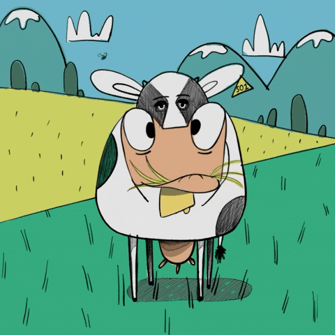 Animation Cow Graze Patience Eating Vandijl Ulm Illustratorinulm GIF