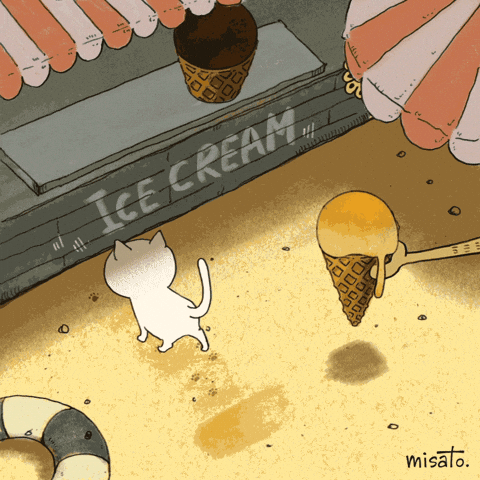 Ice Cream Cat GIF by misato.