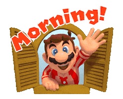 Good Morning Mario Sticker by GIPHY Gaming