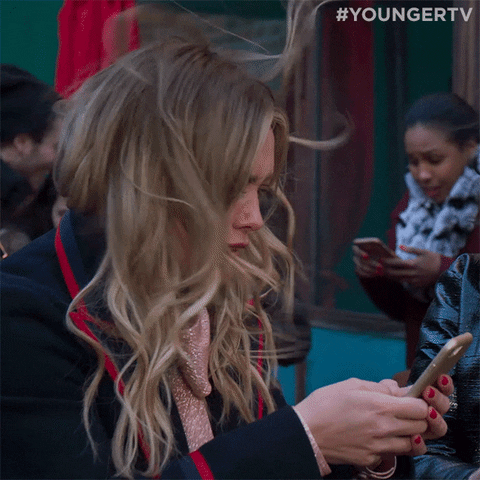 texting ugh GIF by YoungerTV