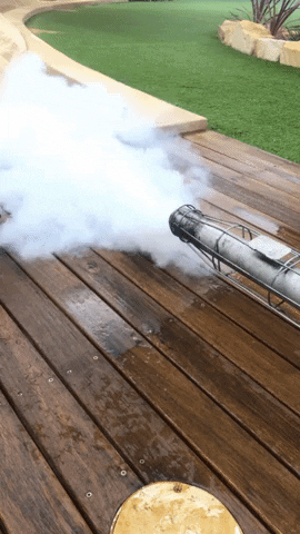 AquaAssets smoke testing plumbing leak GIF