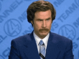 Movie gif. Will Ferrell as Ron in Anchorman smirks as he turns and lights a cigarette. Text, "I don't believe you."