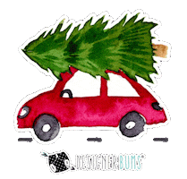 Driving Merry Christmas Sticker by Designer Bums