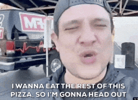 PopCultureWeekly Eating pizza kyle mcmahon i want pizza pop culture weekly GIF