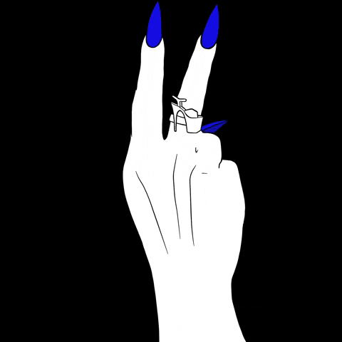 kiskaart blue peace nails poledance GIF