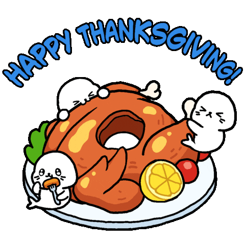Happy Dinner Sticker by Sappy Seals