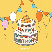 Gif For Happy Birthday  Birthday Cake and Balloons Gif @