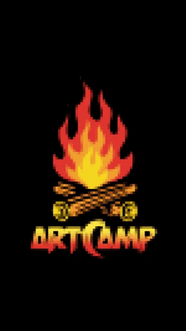 artcamp pixel logo fire 8bit GIF