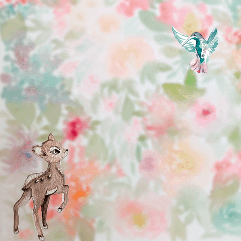 arazalele flores bambi colibri acuarelas GIF