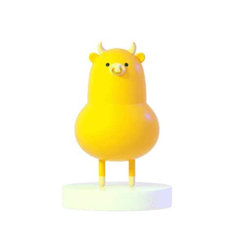 Cow Bull Sticker by samchomaeul