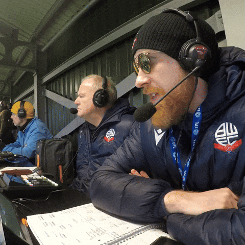 Celebrations Commentators GIF by Bolton Wanderers FC