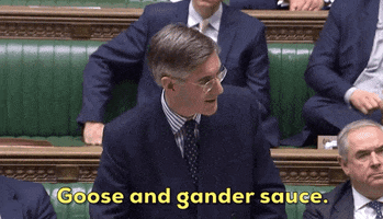 brexit jacob rees mogg goose and gander sauce GIF