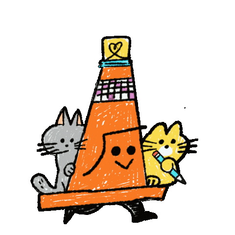 Walking Cone Sticker by dayuyoyo