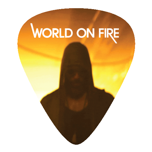 World On Fire Guitar Pick Sticker by Daughtry