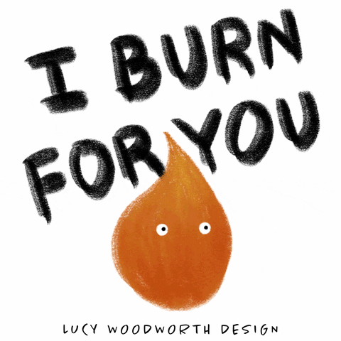 I Love You Burn GIF by Lucy Woodworth Design