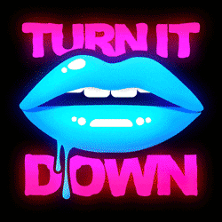 turn it down neon lights GIF