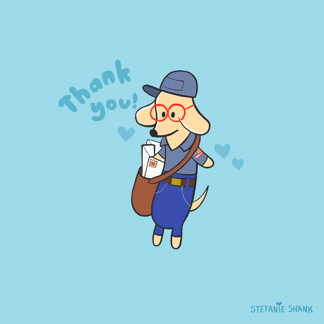 Postal Service Thank You GIF by Stefanie Shank Find
