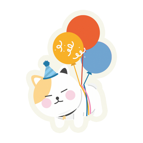 Happy Birthday Cat Sticker