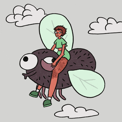 Flying Tattoo Girl GIF