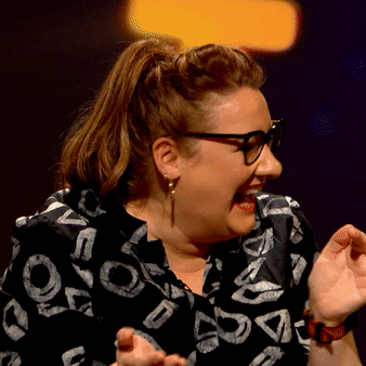 Happy Sarah Millican GIF by The QI Elves