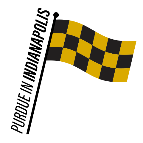 Black And Gold Checkered Flag Sticker by Purdue University