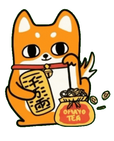 Shiba Inu Boba Sticker by OHAYOTEA
