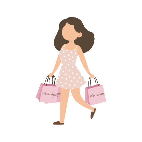 Girl Shopping Sticker by Chocochips Boutique for iOS & Android | GIPHY