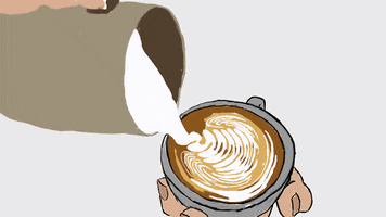 chusidraw tulip latte art pouring tulipan GIF
