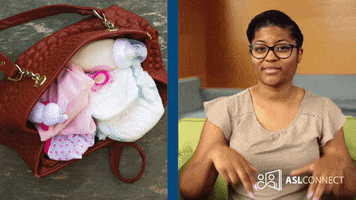 American Sign Language Diaper Bag GIF by ASL Connect