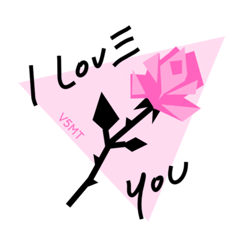 I Love You Rose Sticker by V5MT