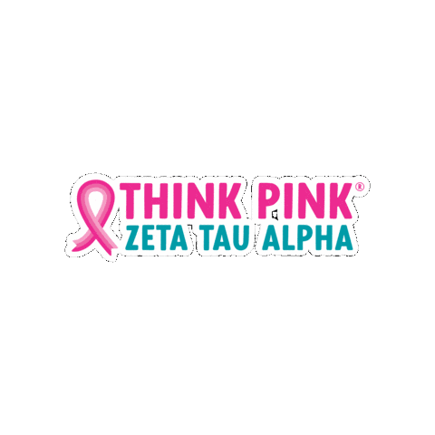 Think Pink Breast Cancer Awareness Sticker by ztafraternity