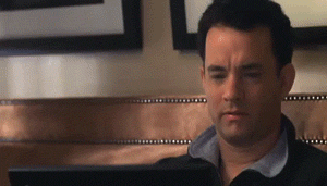  computer ready tom hanks typing youve got mail GIF