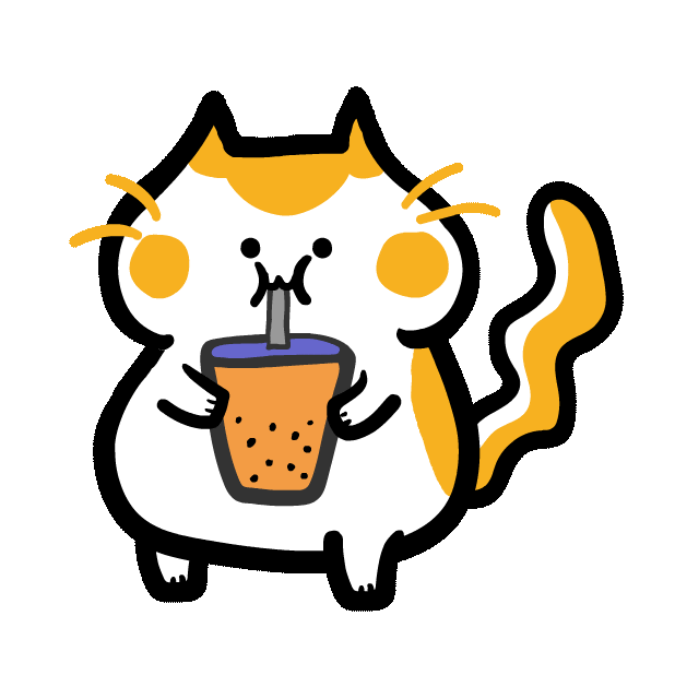 Cat Tea Sticker by Poku Meow