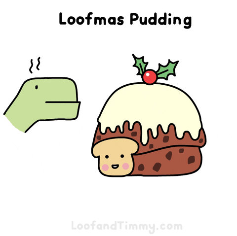 Christmas Pudding Bread GIF by Loof and Timmy