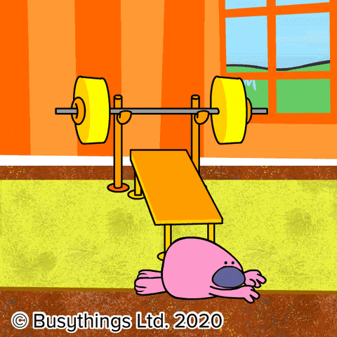 Fall Over Bench Press GIF by Busythings