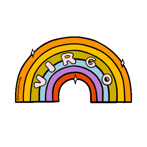 Zodiac Sign Rainbow Sticker by Doodle by Meg