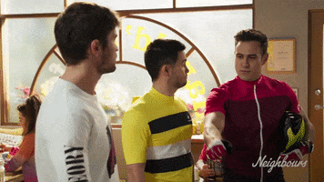 Aaron Brennan Fist Bump GIF by Neighbours (Official TV Show account)