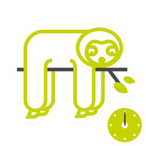 Tired Sloth GIF by Klickkomplizen