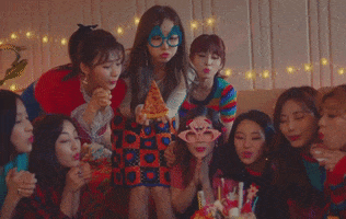 Pizza Party Merry Happy GIF by TWICE