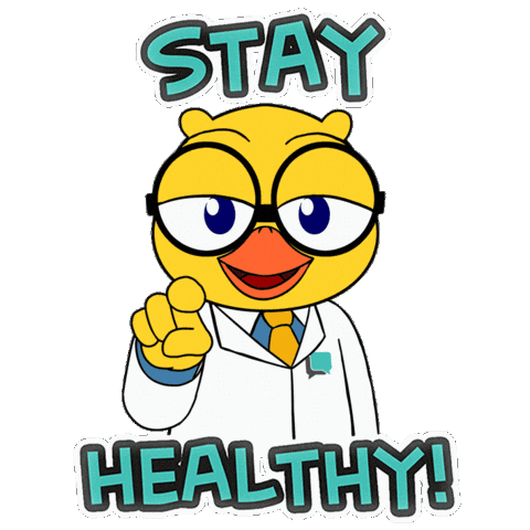 Pointing Stay Healthy Sticker by Dr Hen Says