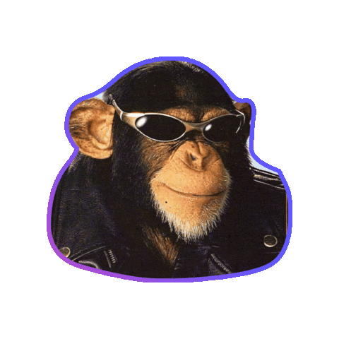 Chimp Chimpanzees Sticker by lettrist