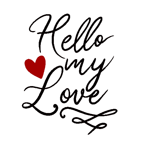 Hello My Love Hearts Sticker