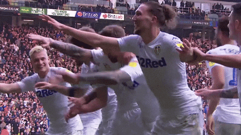 elland road celebration GIF by Leeds United - elland road celebration GIF by Leeds United