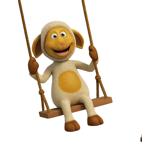 Salıncakta Sallanan Kuzucuk GIF