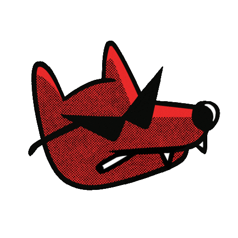 Barking Red Dog Sticker by Izhizam