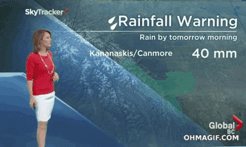 scared weather girl GIF