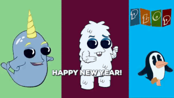plopcartoons party animation new years GIF
